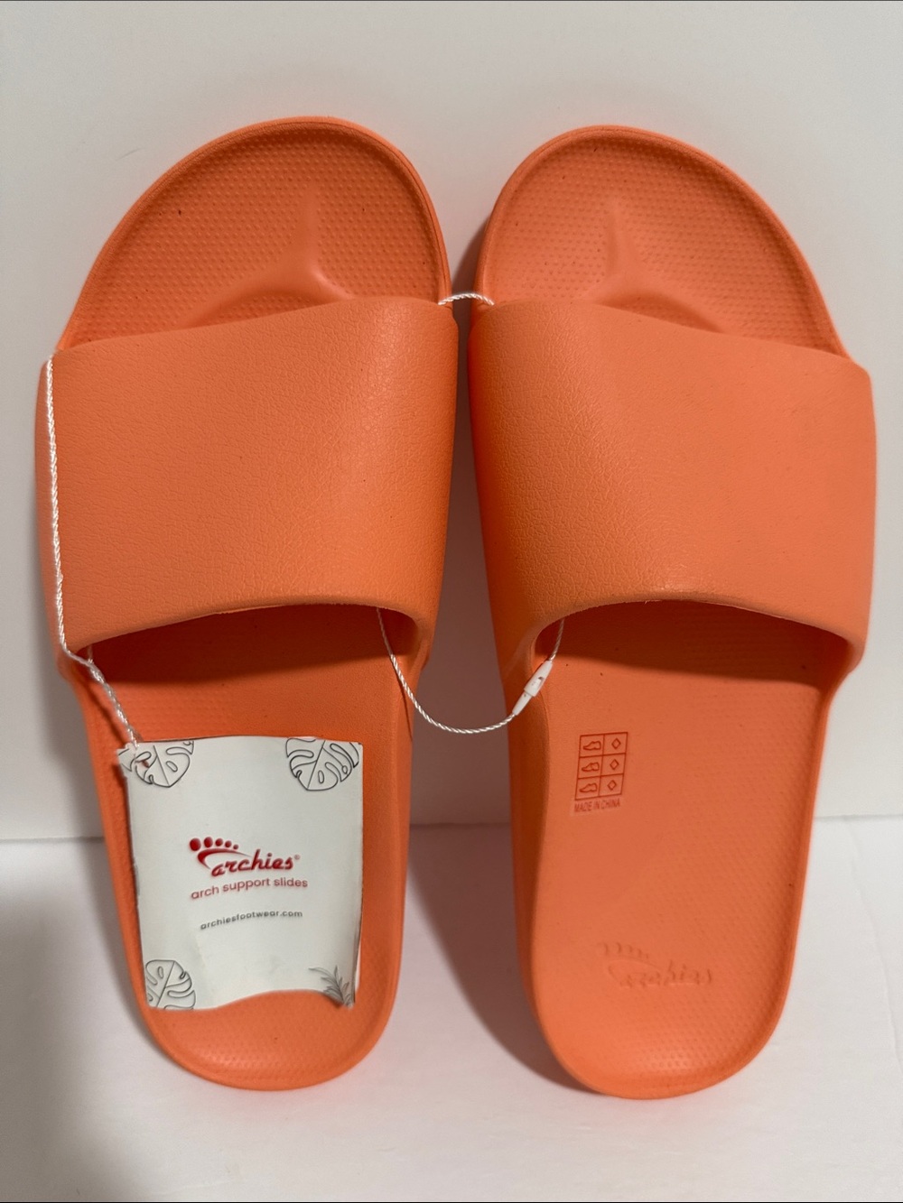 Orange Arch Support Slide Sandals for Men